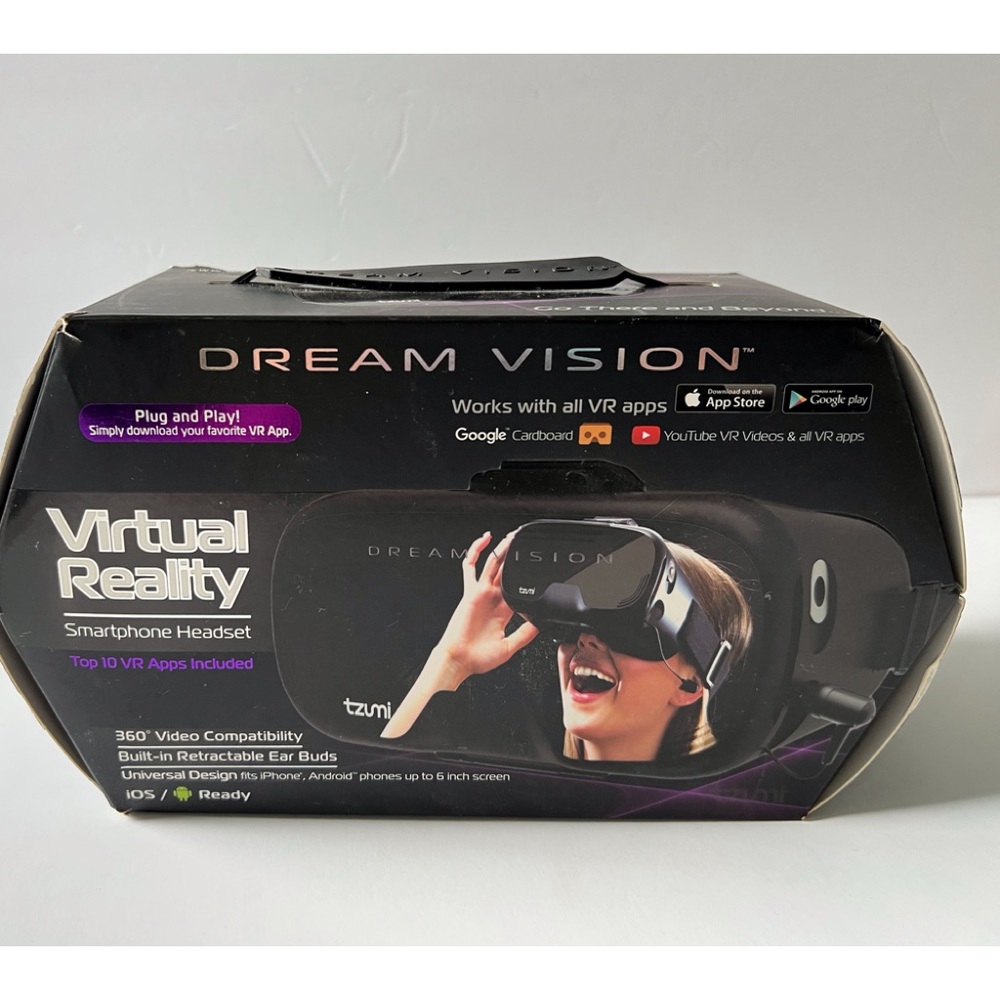 ZUMI DREAM VISION VIRTUAL REALITY VR SMARTPHONE HEADSET BLACK IOS/ANDROID READY.